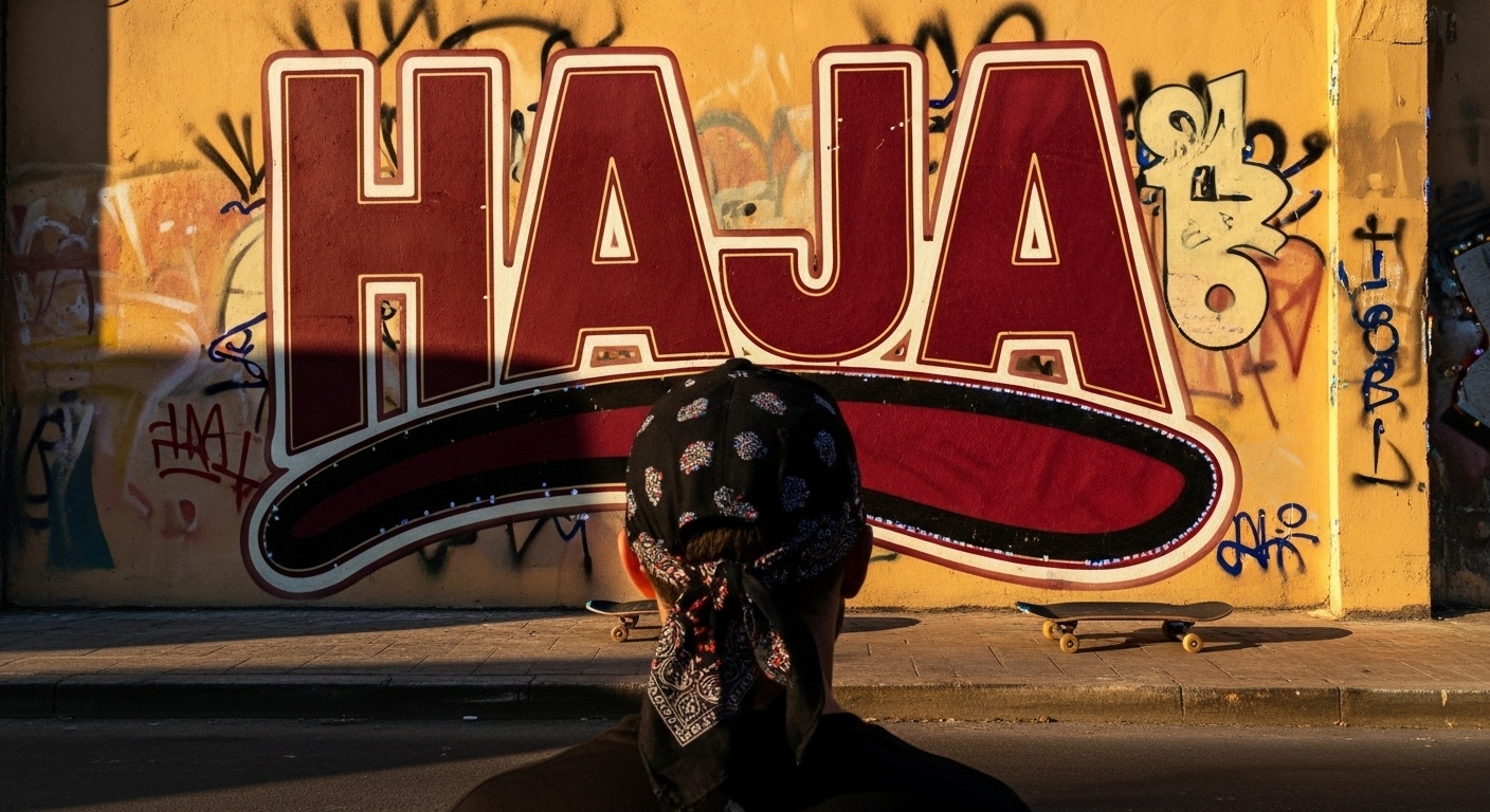 Skateboarder wearing Haja