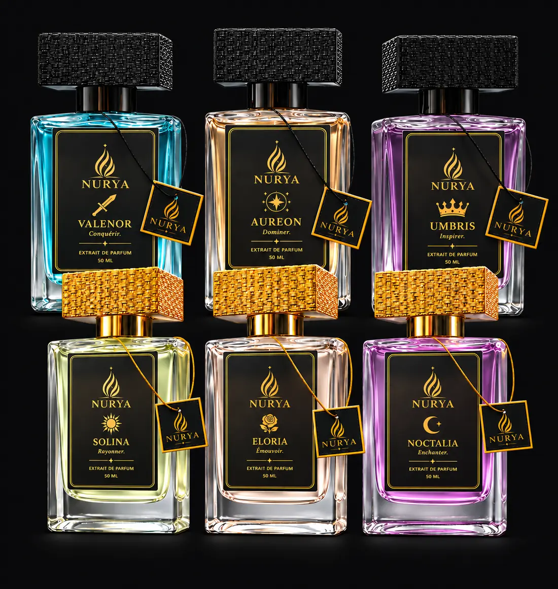 Les six extraits de parfum NURYA